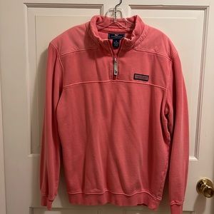 Vineyard vines Men’s M quarter zip pullover pink/salmon